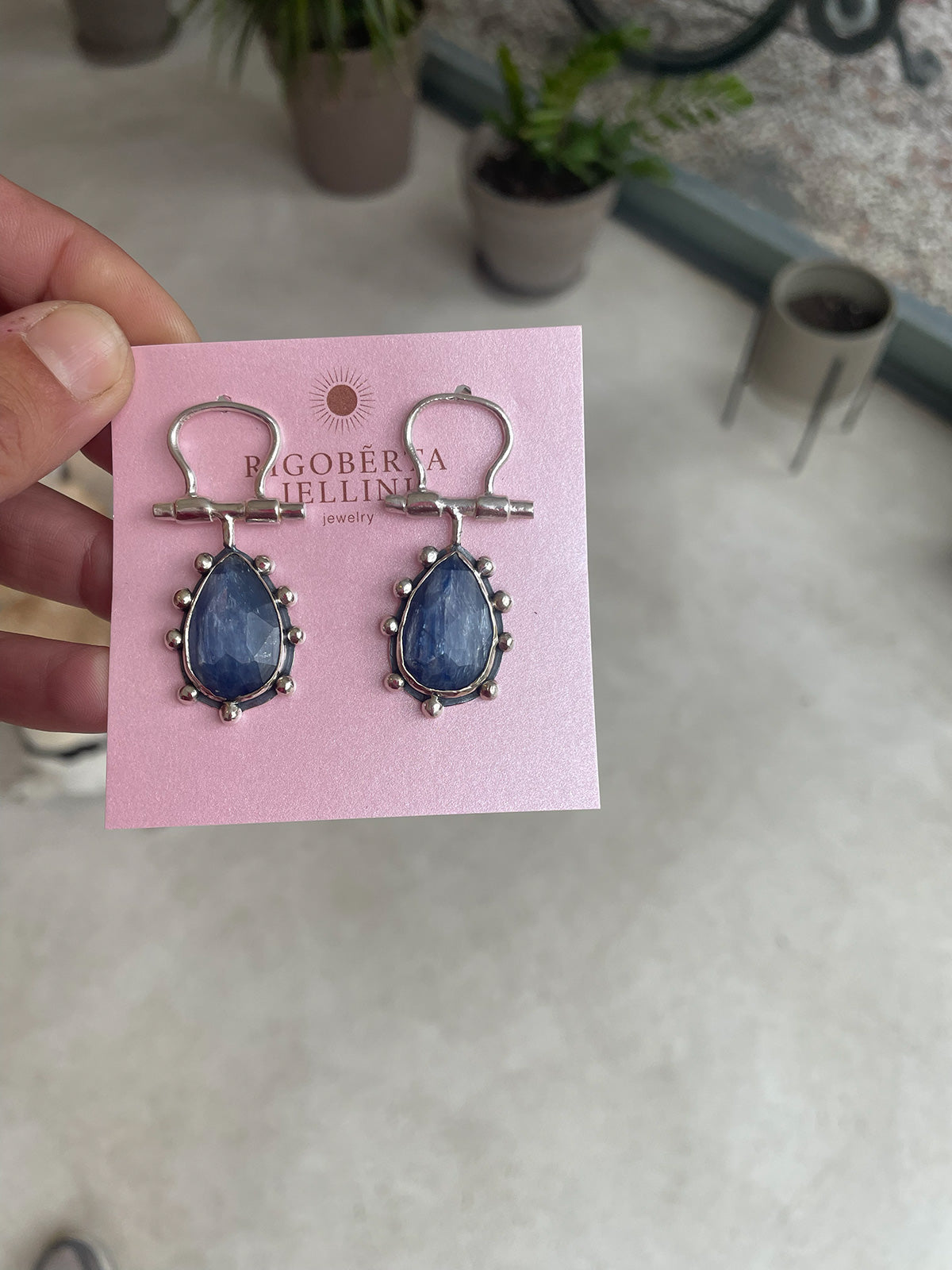 Annouk Silver Earrings with kyanite
