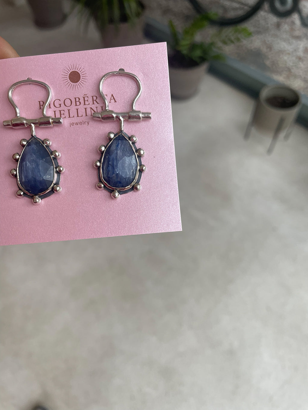 Annouk Silver Earrings with kyanite