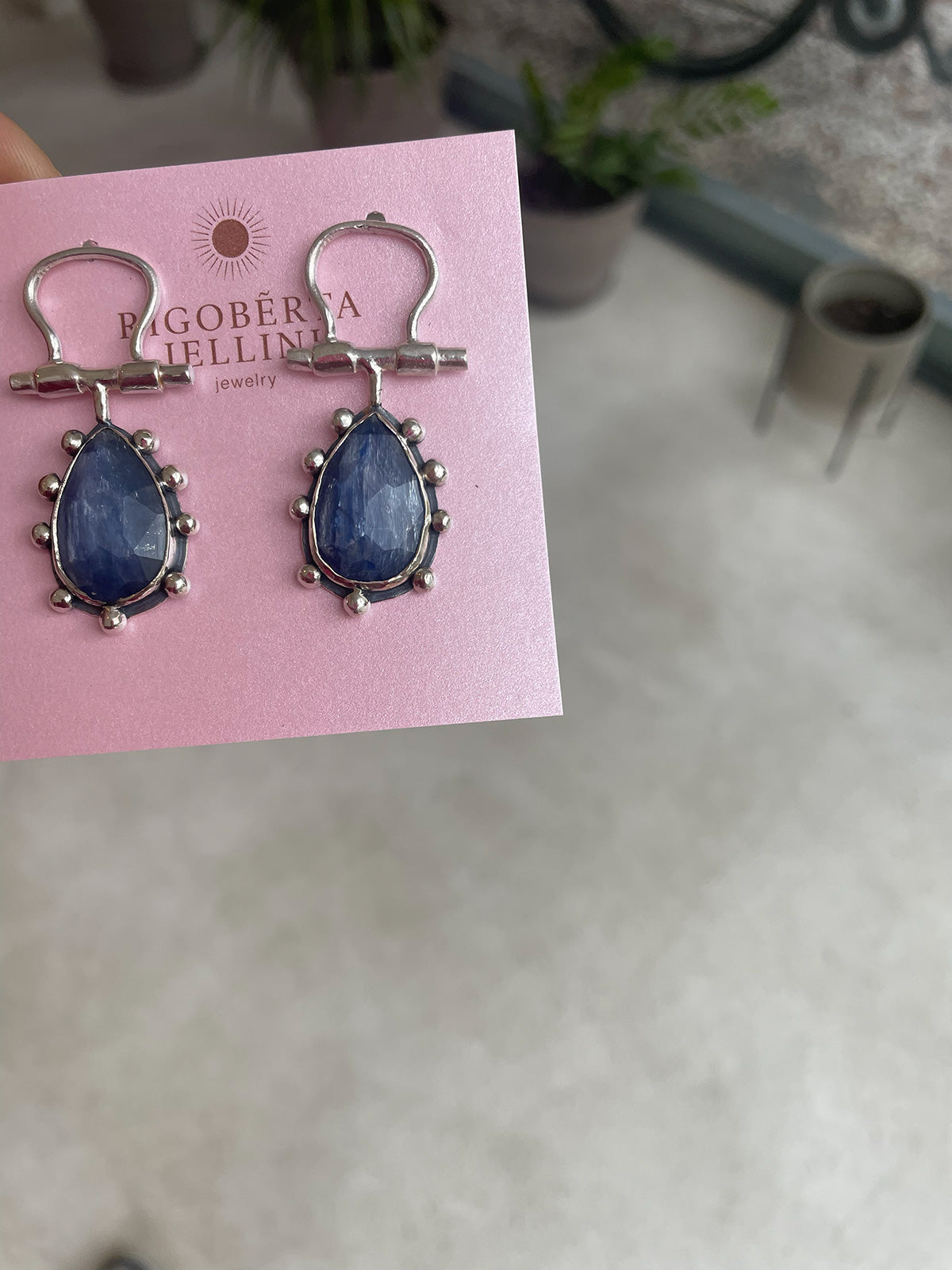 Annouk Silver Earrings with kyanite