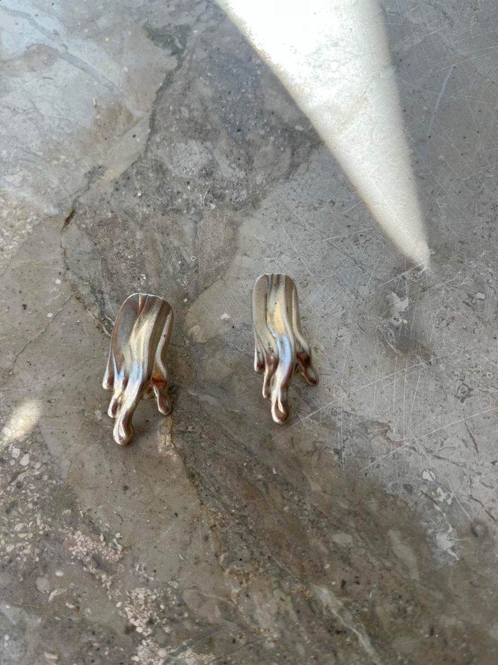 Melted Silver Earrings
