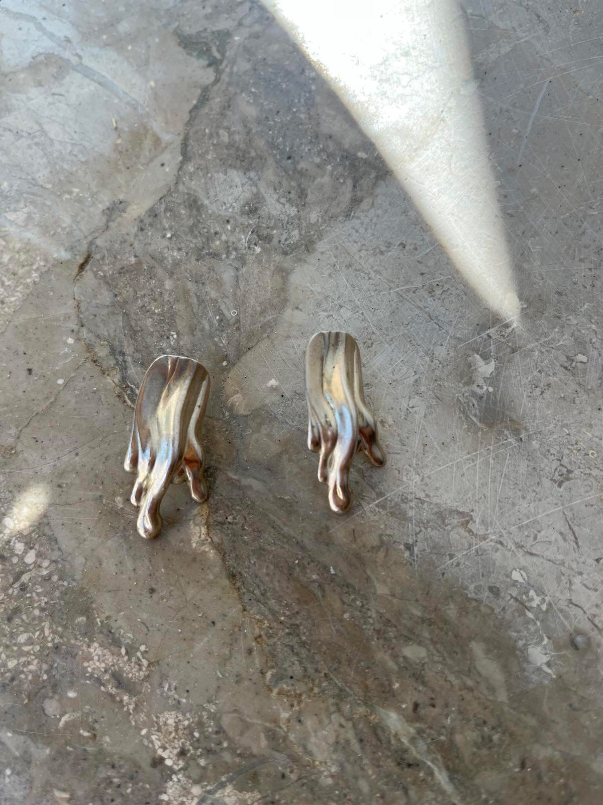 Melted Silver Earrings