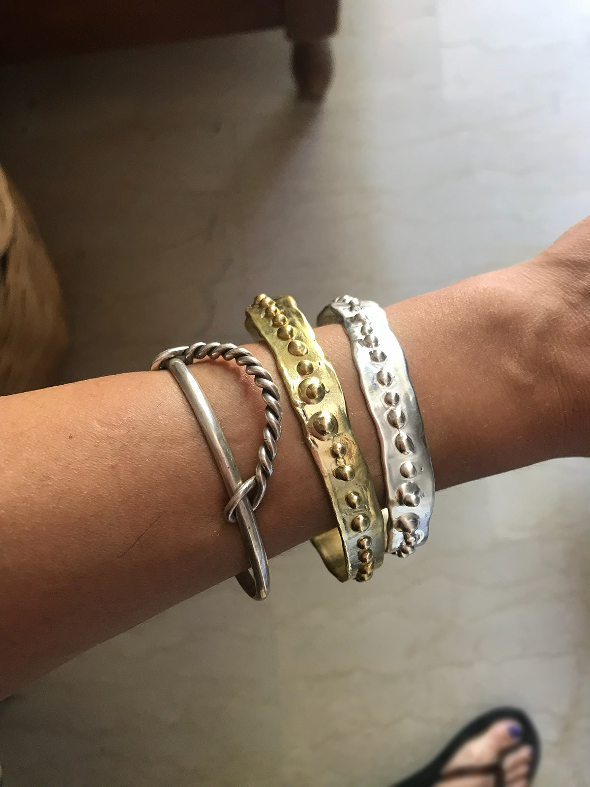 Asteria Cuff Bracelet in Silver or in Bronze