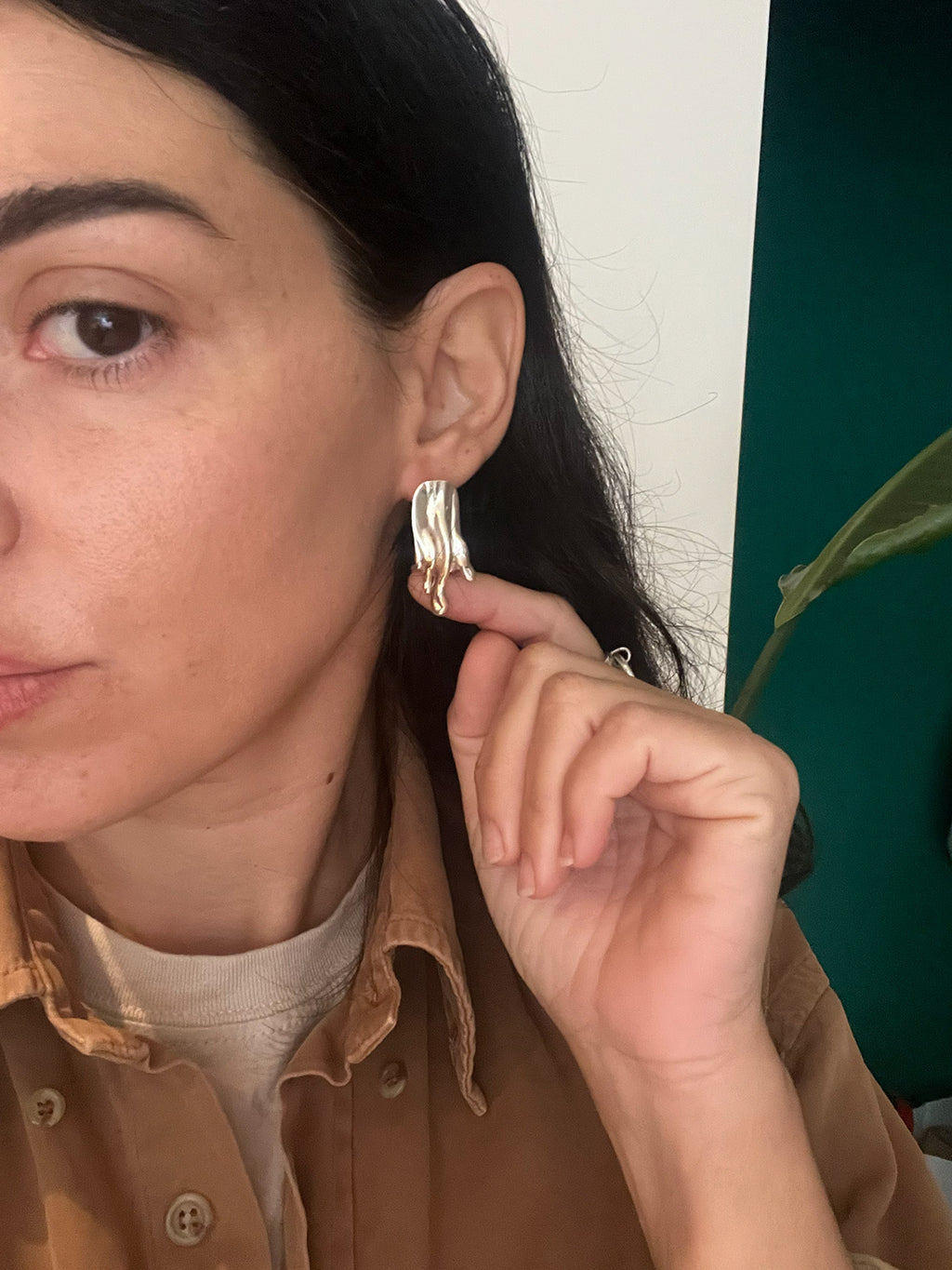 Melted Silver Earrings