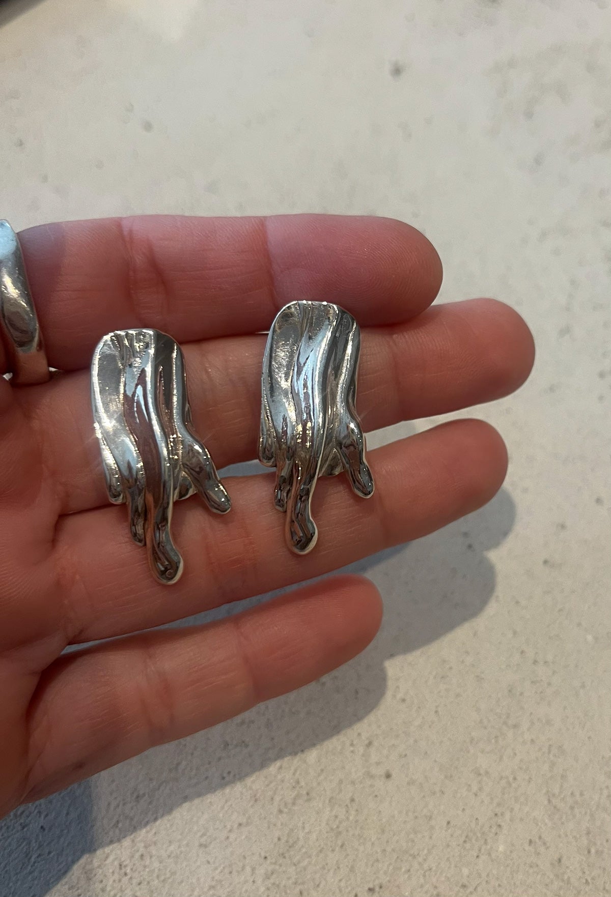 Melted Silver Earrings