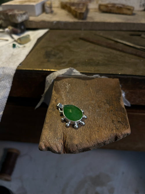 Annouk Green Onyx Earrings in Silver