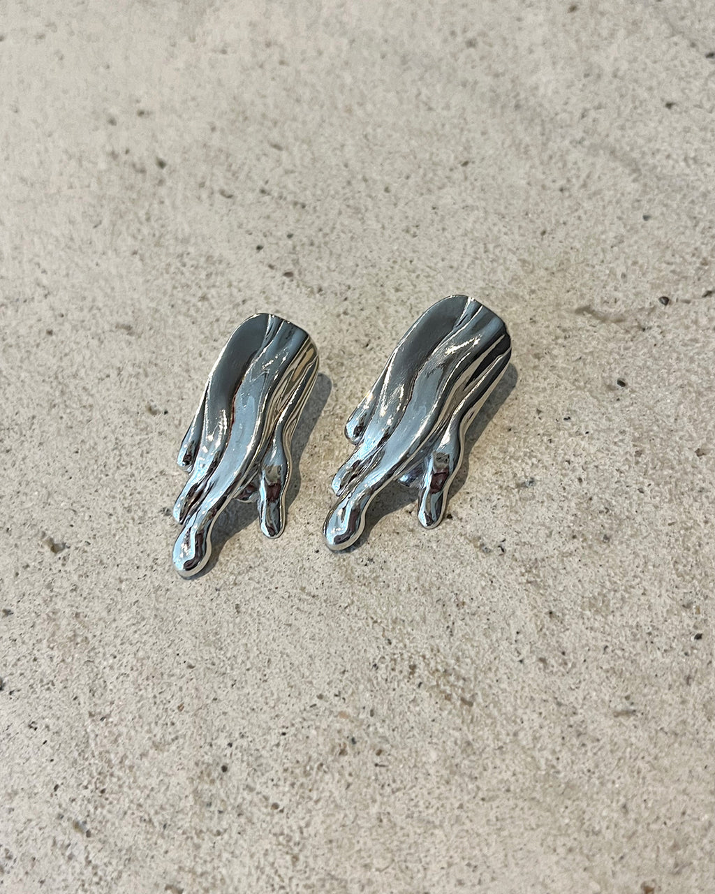 Melted Silver Earrings