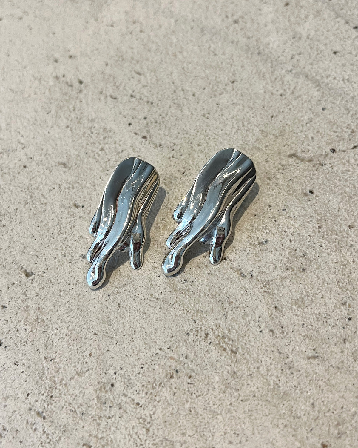 Melted Silver Earrings