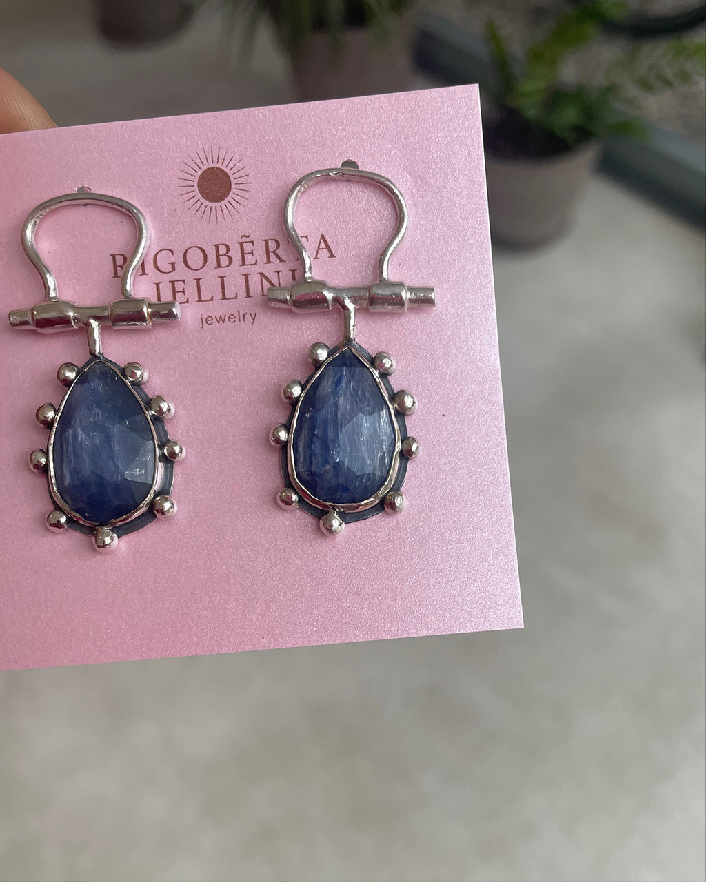 Annouk Silver Earrings with kyanite